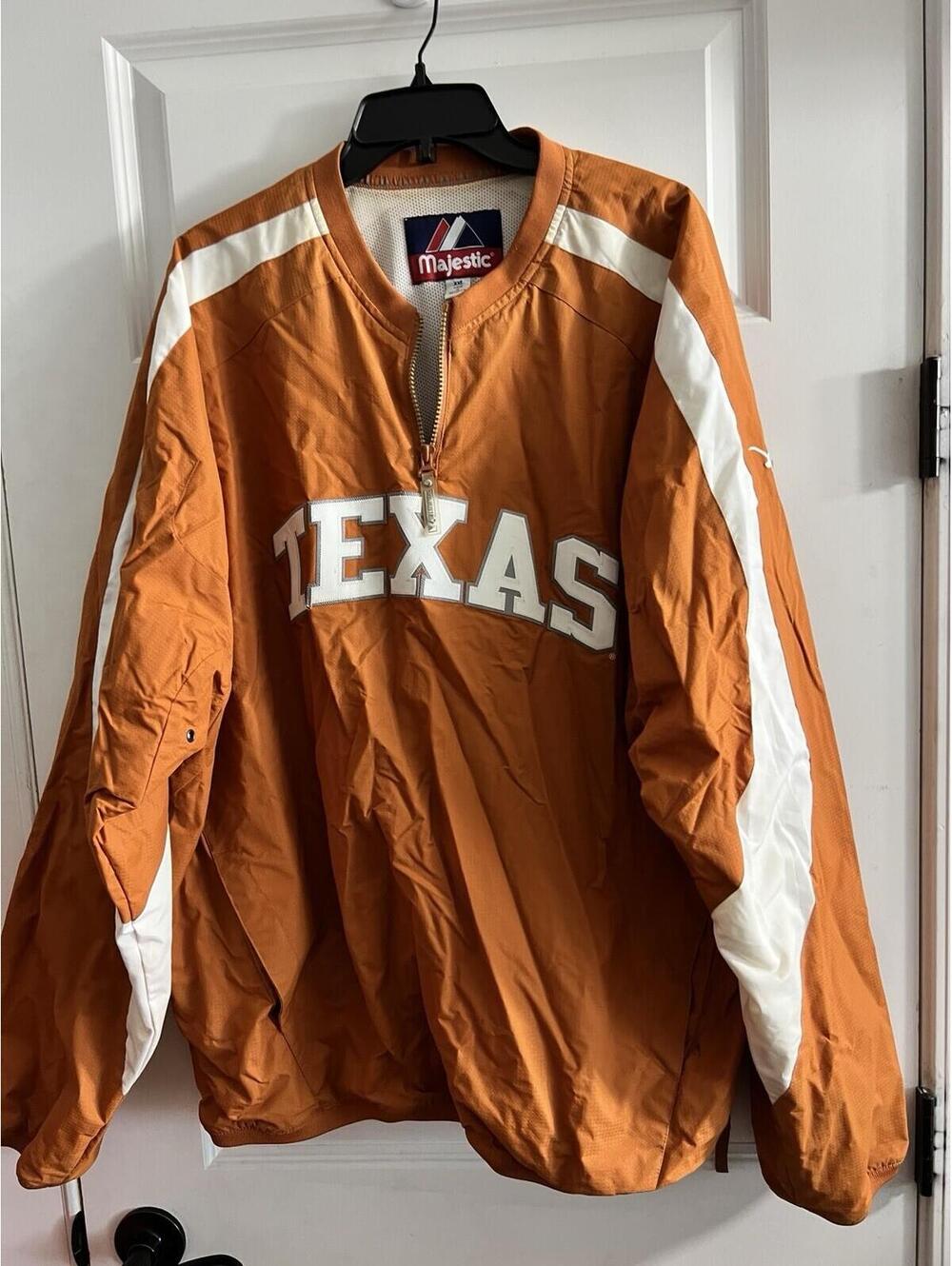Vintage 90s Majestic University Of Texas Longhorns Pullover Jacket Sz XXL